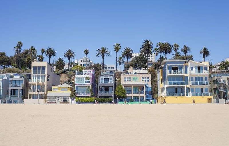 Houses near a beach