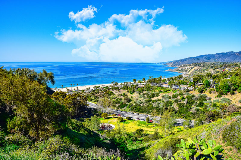 Beautiful coastline of Pacific Palisades