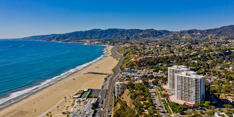 Beach of Pacific Palisades and Brentwood, California
